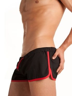 Barcode Gym Short black -  red XL