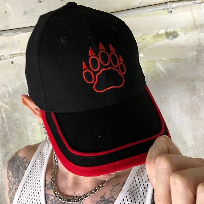 Boxer X-Baseball Cap Black with red Bear