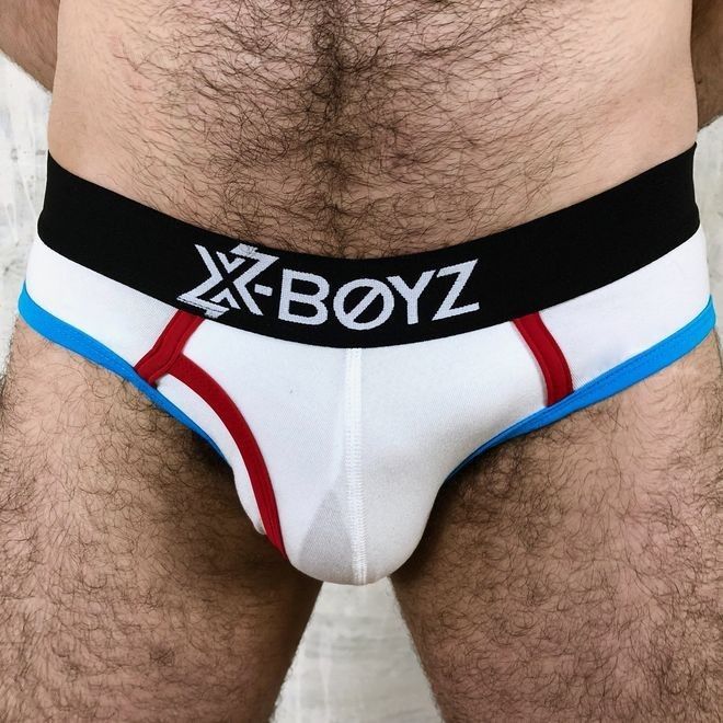 Boxer X-Boyz Y front White/ Red-Blue