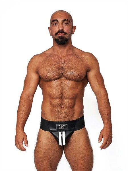 MrB Leather Premium Jockstrap Black White