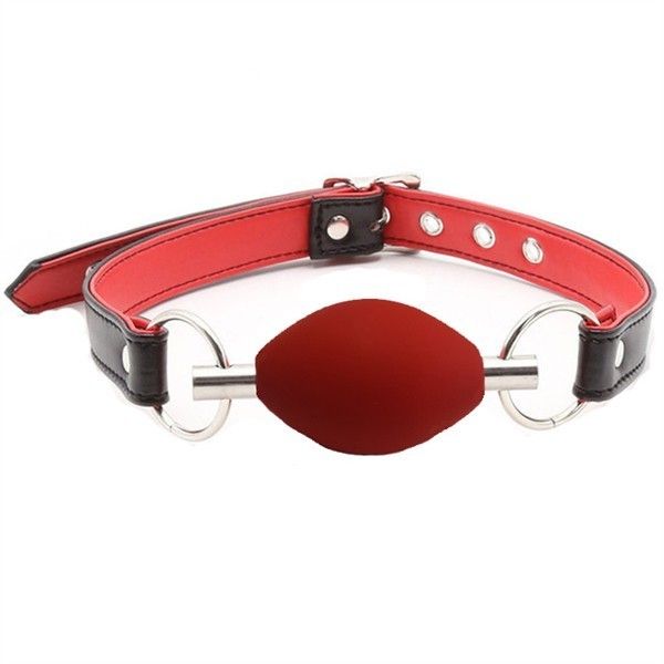 Black Label Silicone Oval Bll Gag Red