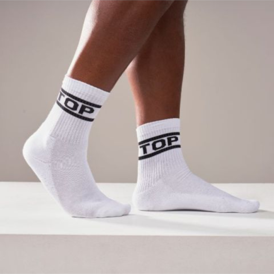 Mister B Crew Socks Top 2-Pack White 42-46